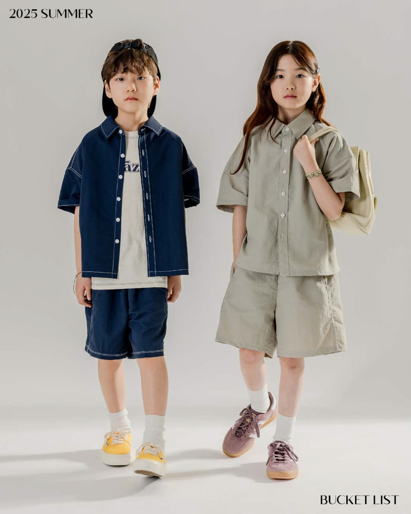 Bucket List - Korean Children Fashion - #kidsshorts - Anorak Short Sleeve Shirt - 3
