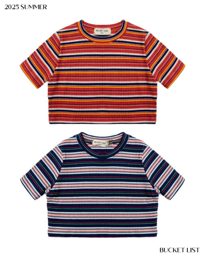 Bucket List - Korean Children Fashion - #kidsshorts - Crop Ribbed Tee