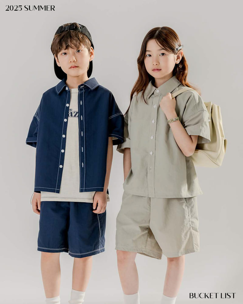 Bucket List - Korean Children Fashion - #kidsshorts - Anorak Short Sleeve Shirt - 4