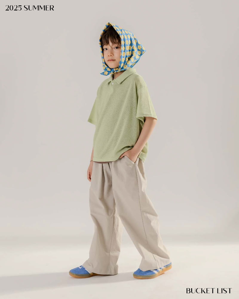 Bucket List - Korean Children Fashion - #kidsstore - Knit Collar Short Sleeve Tee - 9