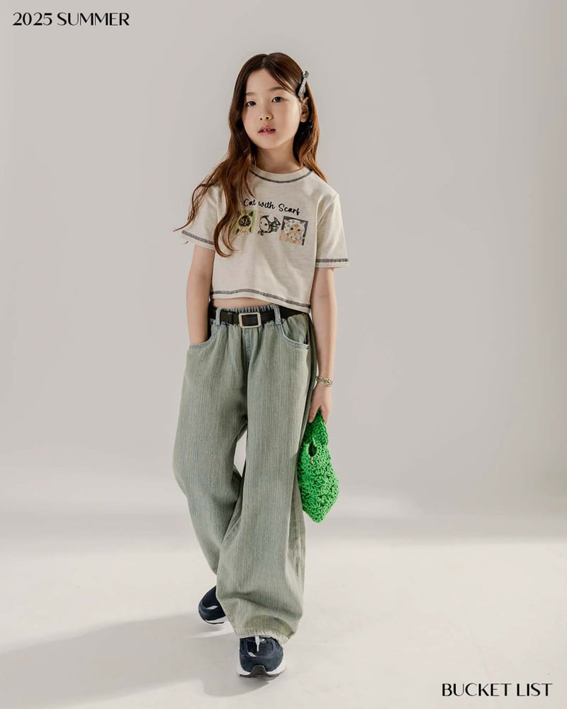 Bucket List - Korean Children Fashion - #kidzfashiontrend - Cat Crop Short Sleeve Tee - 11