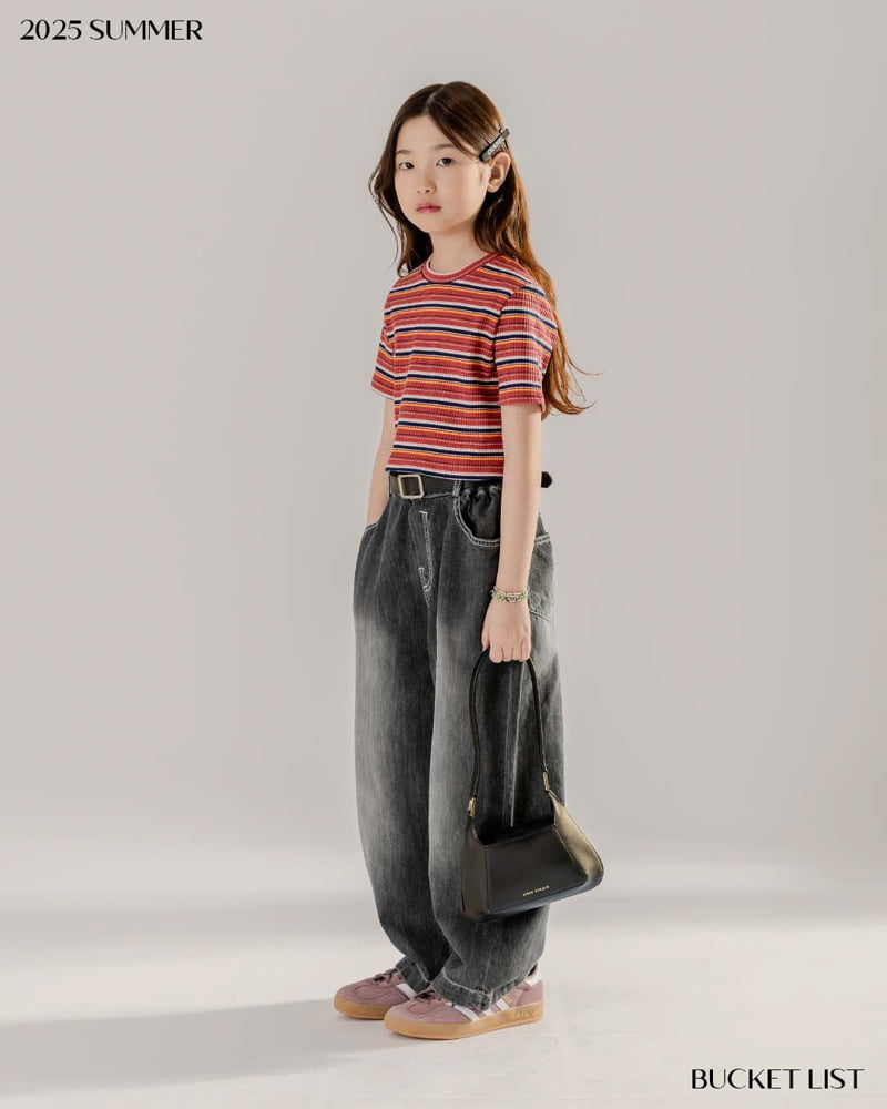 Bucket List - Korean Children Fashion - #kidzfashiontrend - Crop Ribbed Tee - 3