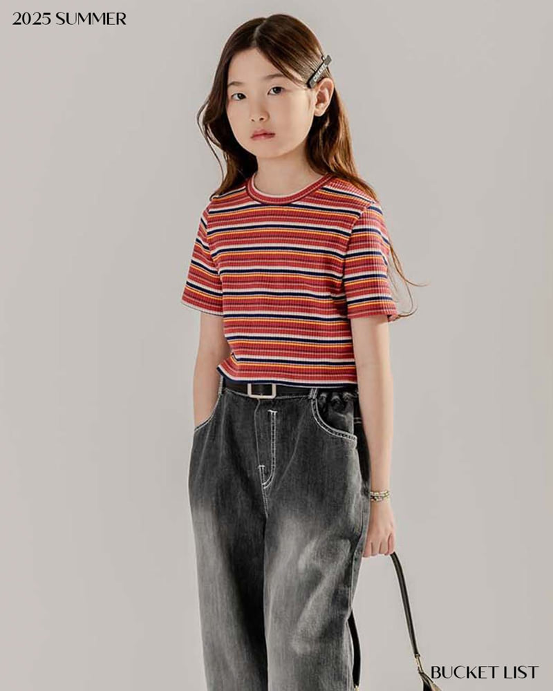 Bucket List - Korean Children Fashion - #magicofchildhood - Crop Ribbed Tee - 6