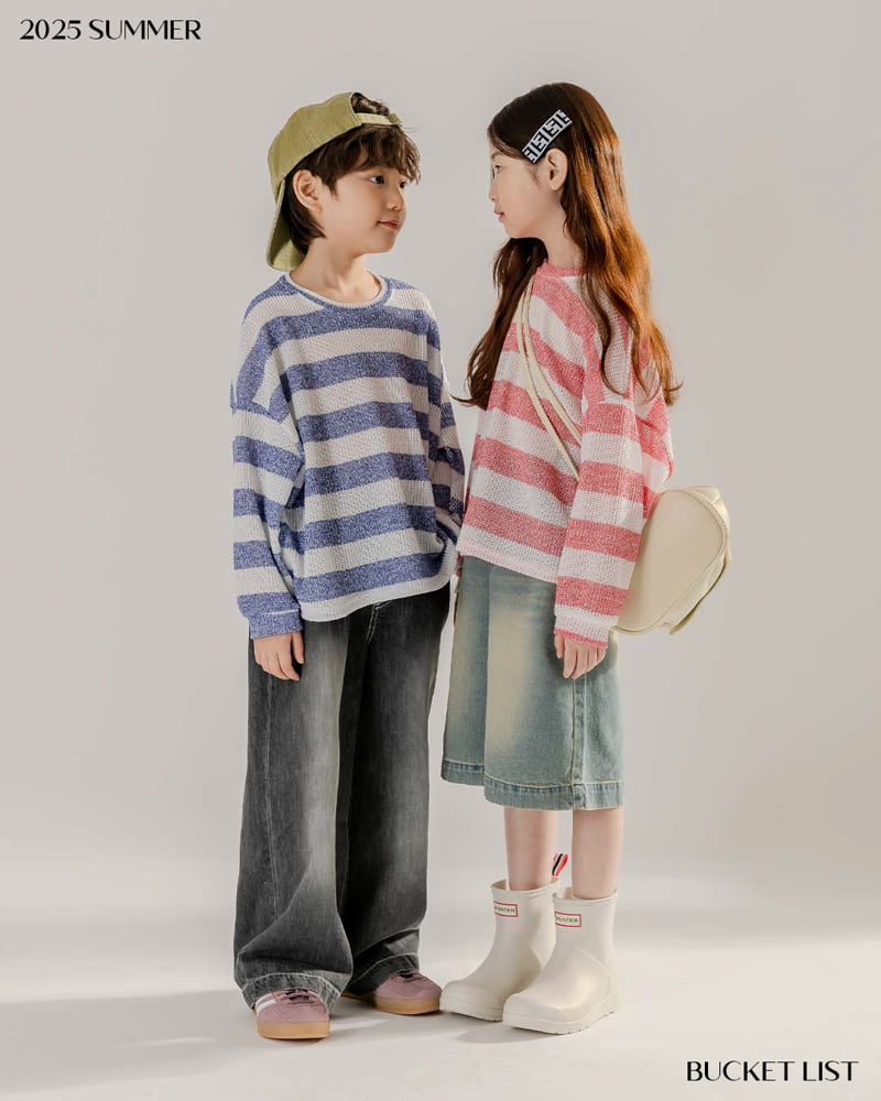 Bucket List - Korean Children Fashion - #minifashionista - See-Through Stripe Tee - 8
