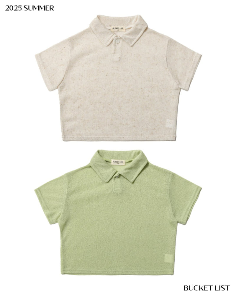Bucket List - Korean Children Fashion - #prettylittlegirls - Knit Collar Short Sleeve Tee