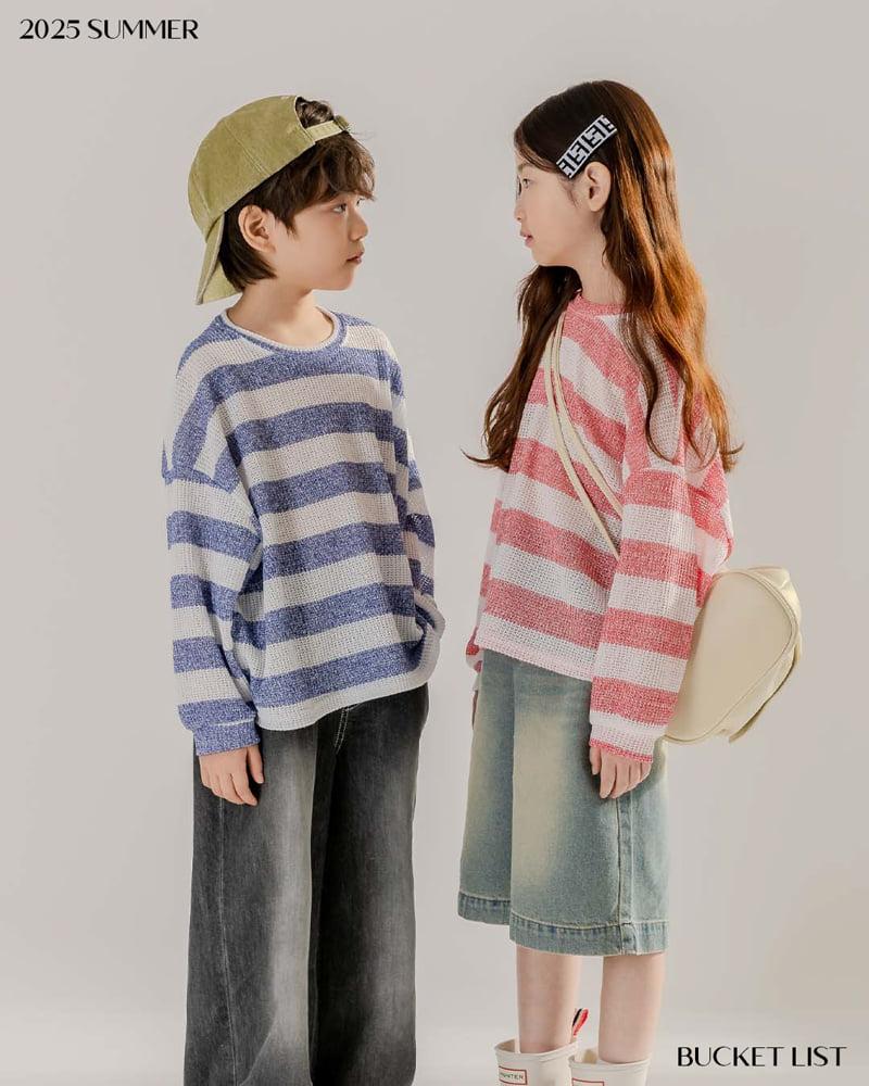 Bucket List - Korean Children Fashion - #prettylittlegirls - See-Through Stripe Tee - 9