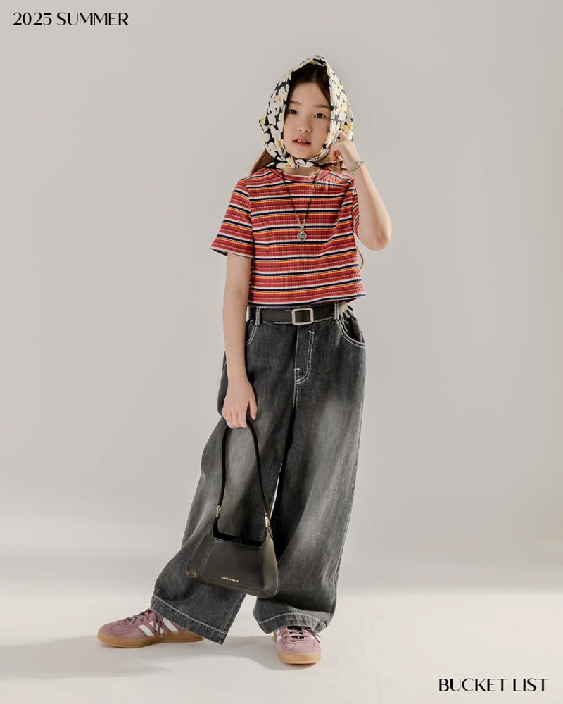 Bucket List - Korean Children Fashion - #stylishchildhood - Crop Ribbed Tee - 11