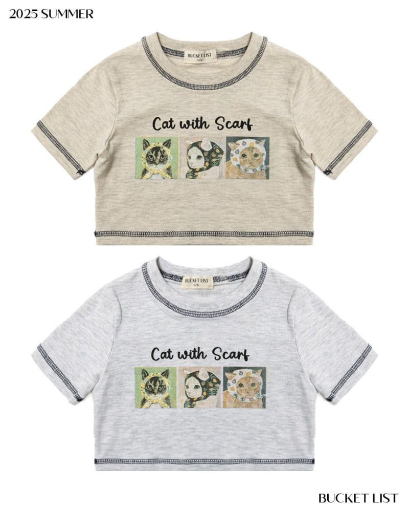 Bucket List - Korean Children Fashion - #todddlerfashion - Cat Crop Short Sleeve Tee