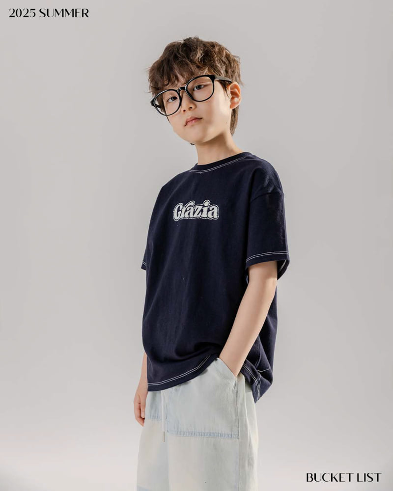 Bucket List - Korean Children Fashion - #toddlerclothing - Line Point Short Sleeve Tee - 7