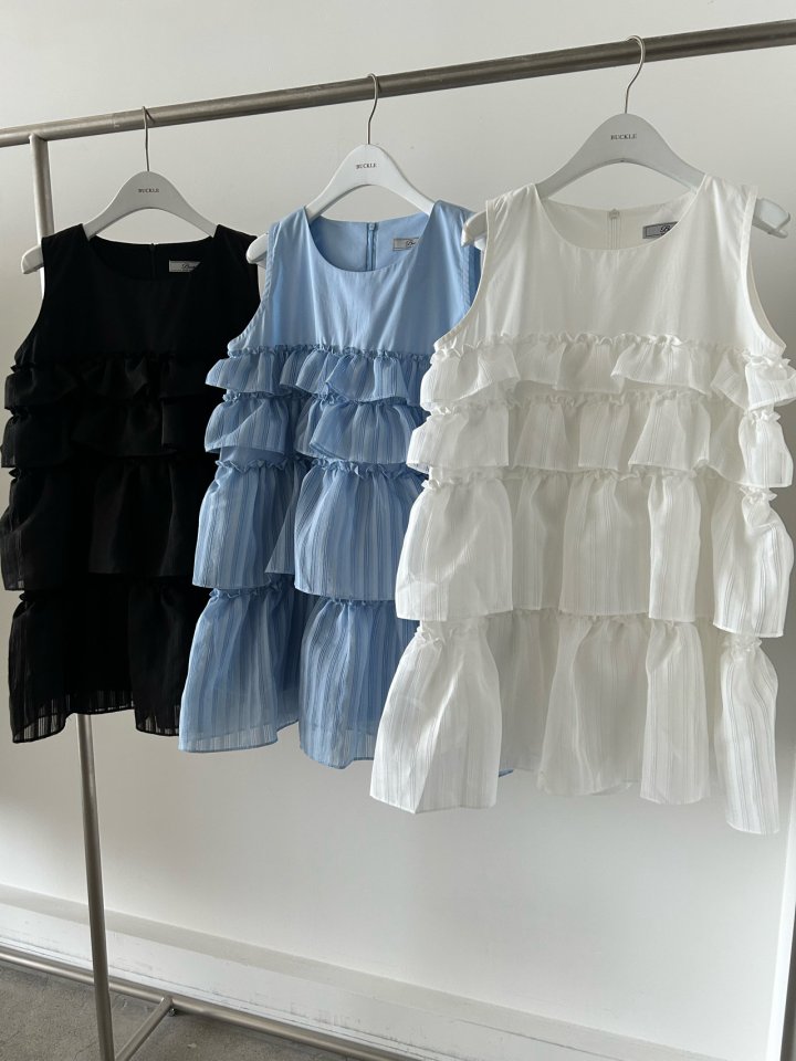 Buckle - Korean Women Fashion - #momslook - Bass Frill One-piece