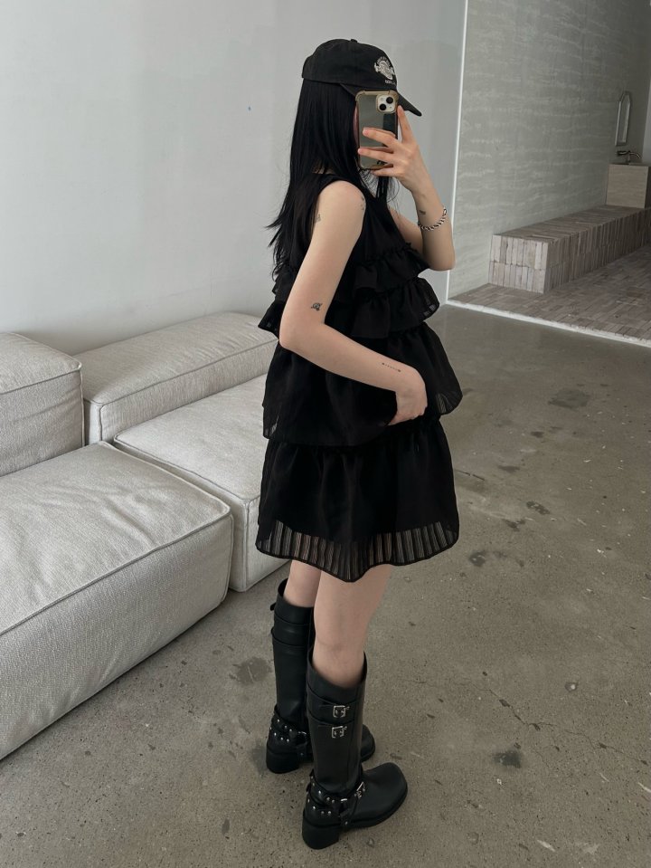 Buckle - Korean Women Fashion - #momslook - Bass Frill One-piece - 11