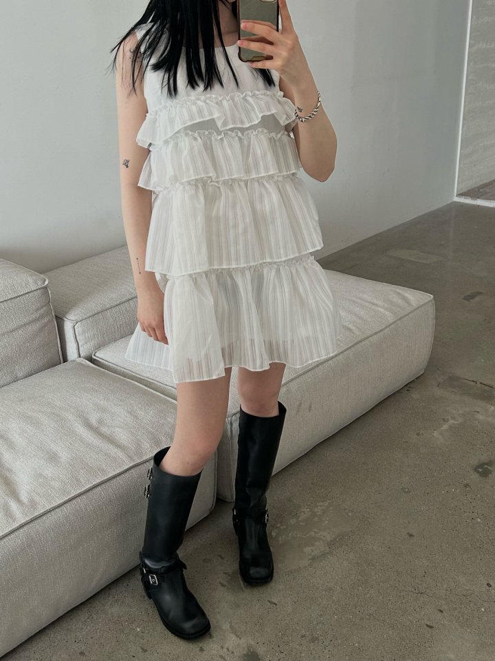 Buckle - Korean Women Fashion - #momslook - Bass Frill One-piece