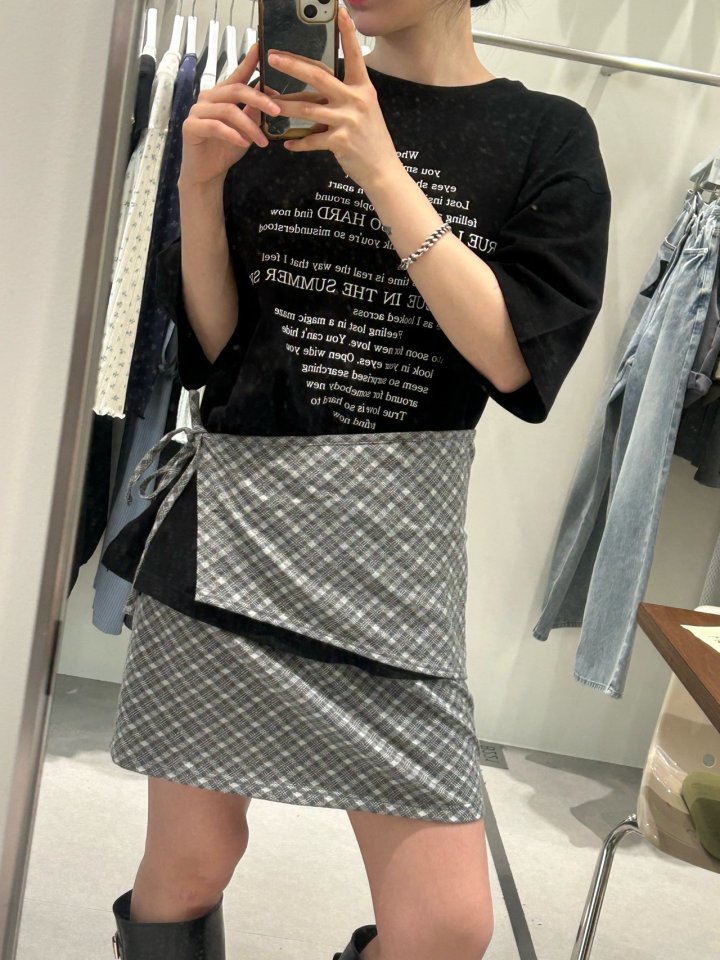 Buckle - Korean Women Fashion - #momslook - Check Wrap Skirt - 7