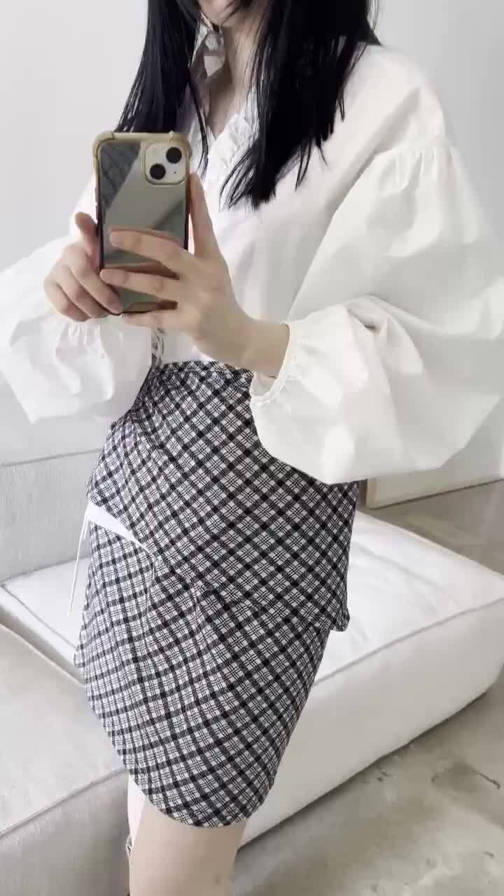 Buckle - Korean Women Fashion - #pursuepretty - Check Wrap Skirt - 11