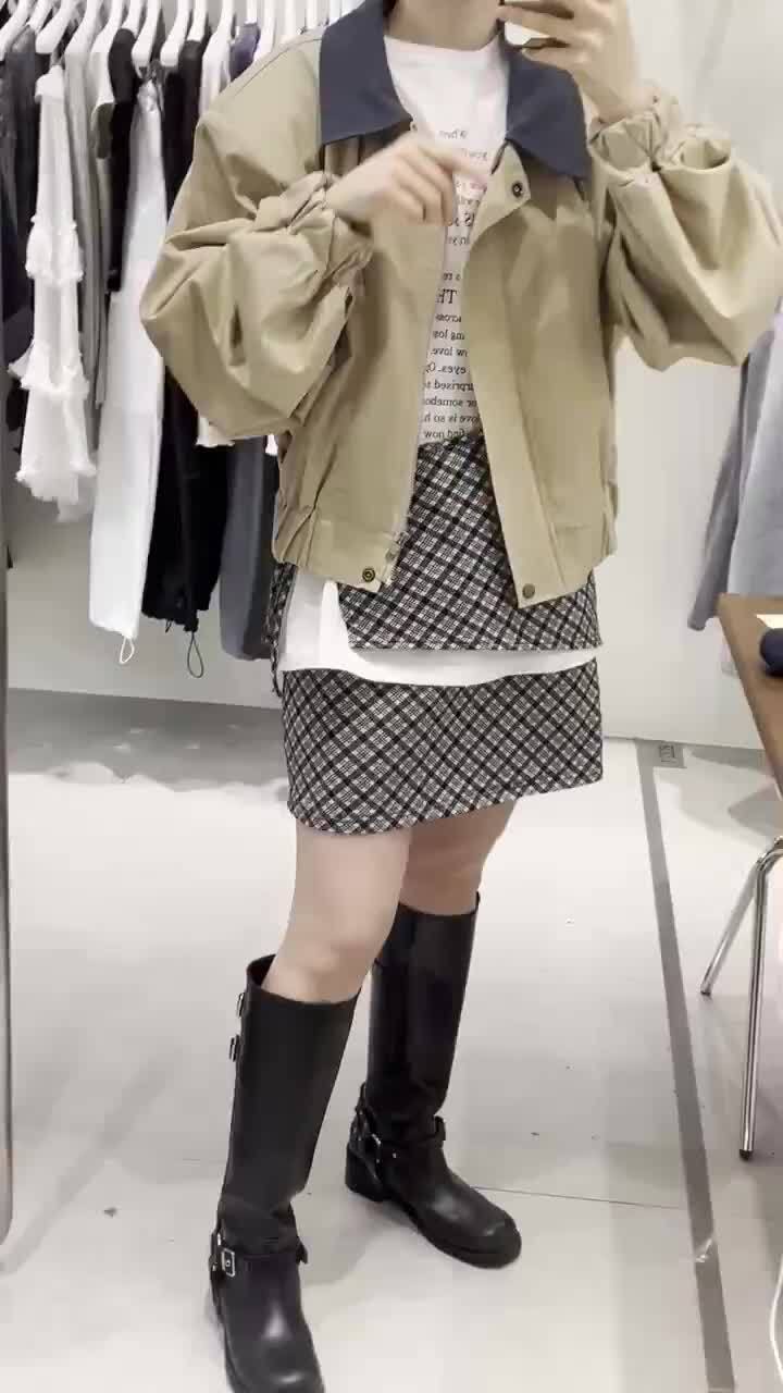 Buckle - Korean Women Fashion - #vintageinspired - Check Wrap Skirt - 11