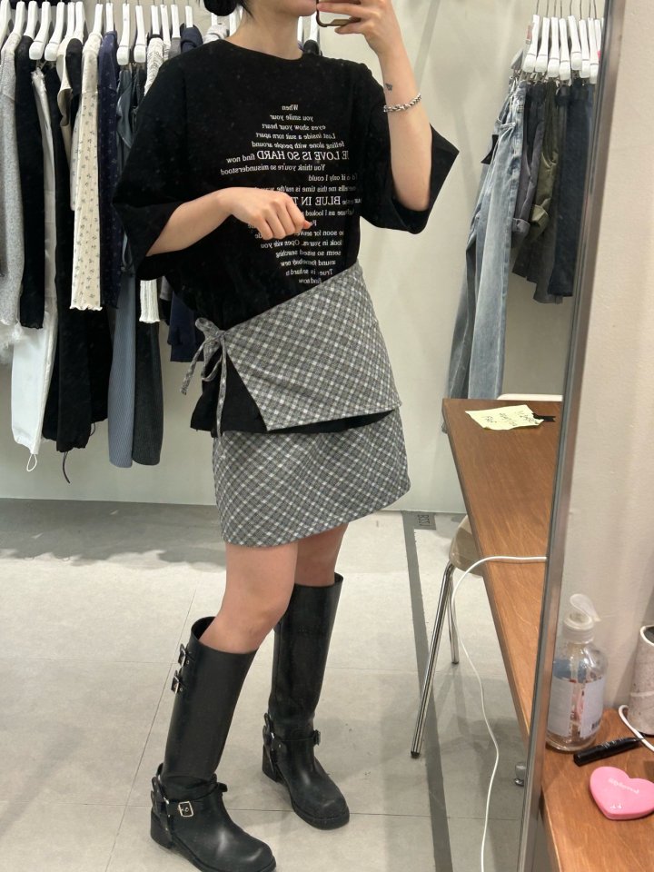 Buckle - Korean Women Fashion - #womensfashion - Check Wrap Skirt - 6