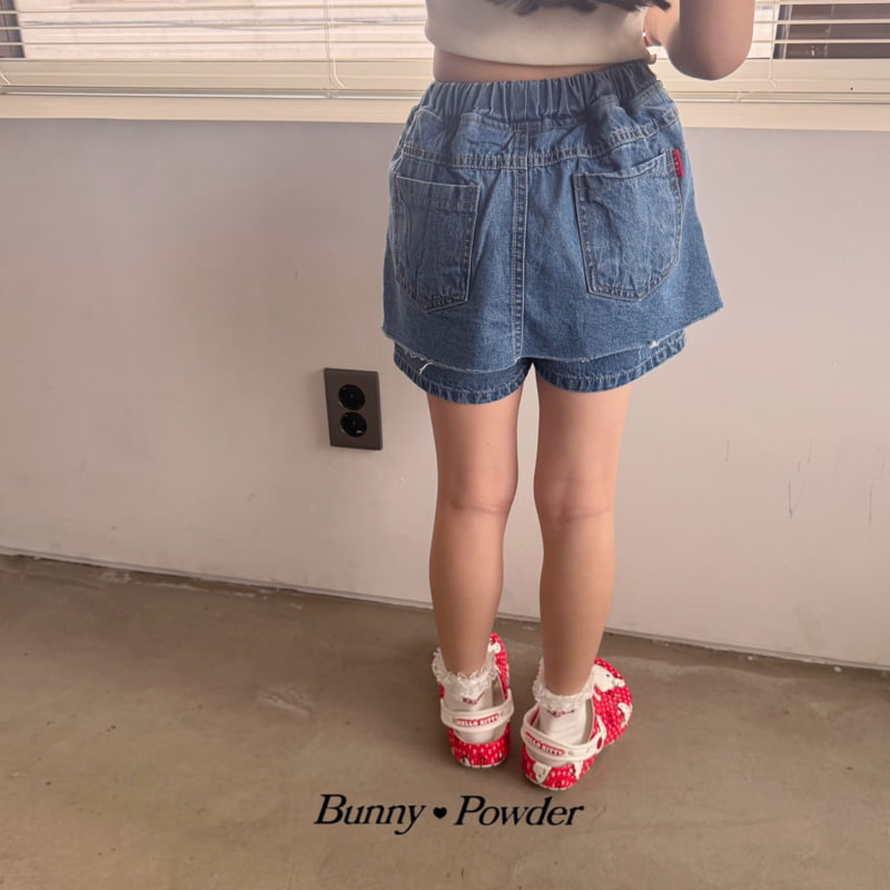 Bunny Powder - Korean Children Fashion - #kidzfashiontrend - Denim Skirt Pants - 4