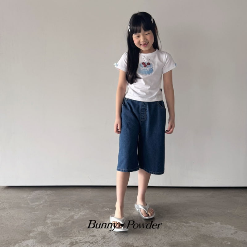 Bunny Powder - Korean Children Fashion - #childrensboutique - Denim Bermuda Pants