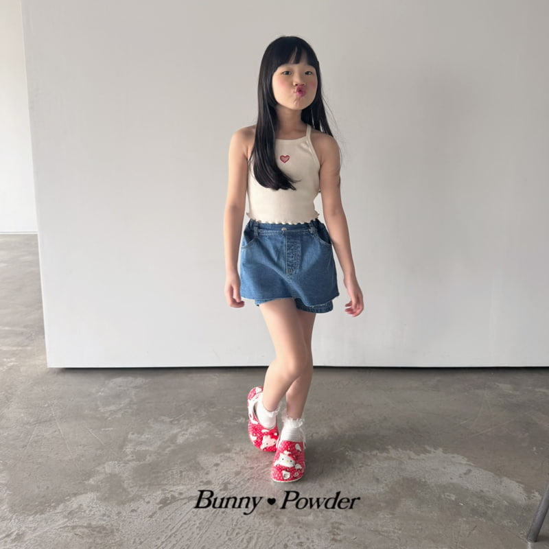 Bunny Powder - Korean Children Fashion - #childrensboutique - Denim Skirt Pants - 11