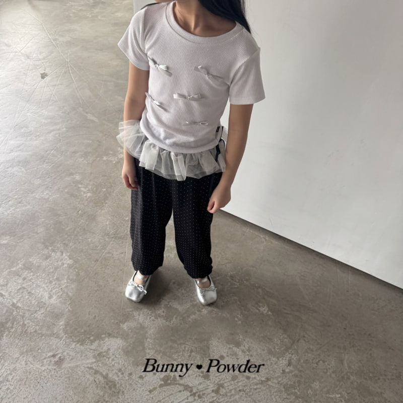 Bunny Powder - Korean Children Fashion - #designkidswear - Ribbon Pearl Tee