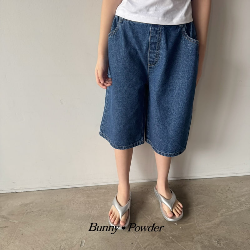 Bunny Powder - Korean Children Fashion - #discoveringself - Denim Bermuda Pants - 3