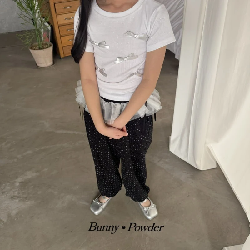 Bunny Powder - Korean Children Fashion - #discoveringself - Ribbon Pearl Tee - 2