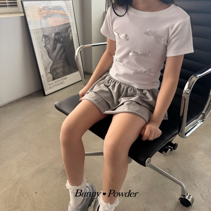 Bunny Powder - Korean Children Fashion - #fashionkids - Ribbon Pearl Tee - 4