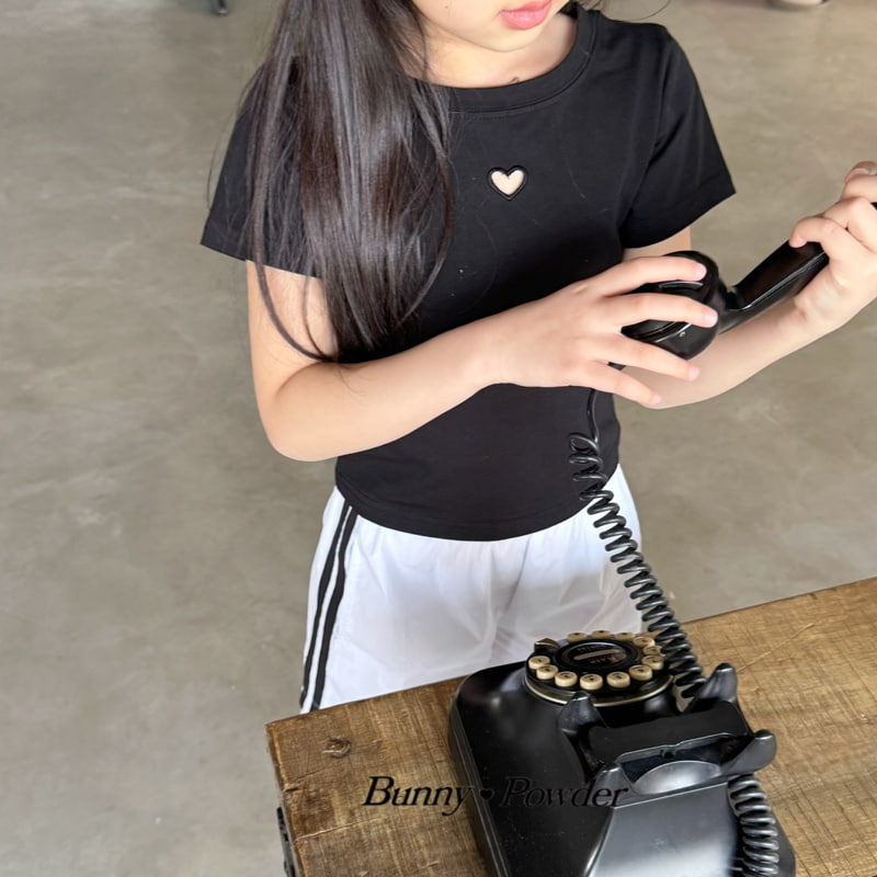 Bunny Powder - Korean Children Fashion - #kidsshorts - Heart Punching Tee - 3