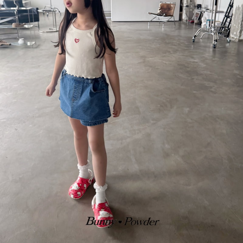 Bunny Powder - Korean Children Fashion - #kidsshorts - Denim Skirt Pants