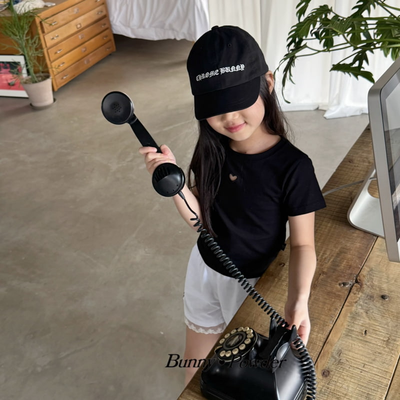 Bunny Powder - Korean Children Fashion - #kidsshorts - Heart Punching Tee - 4