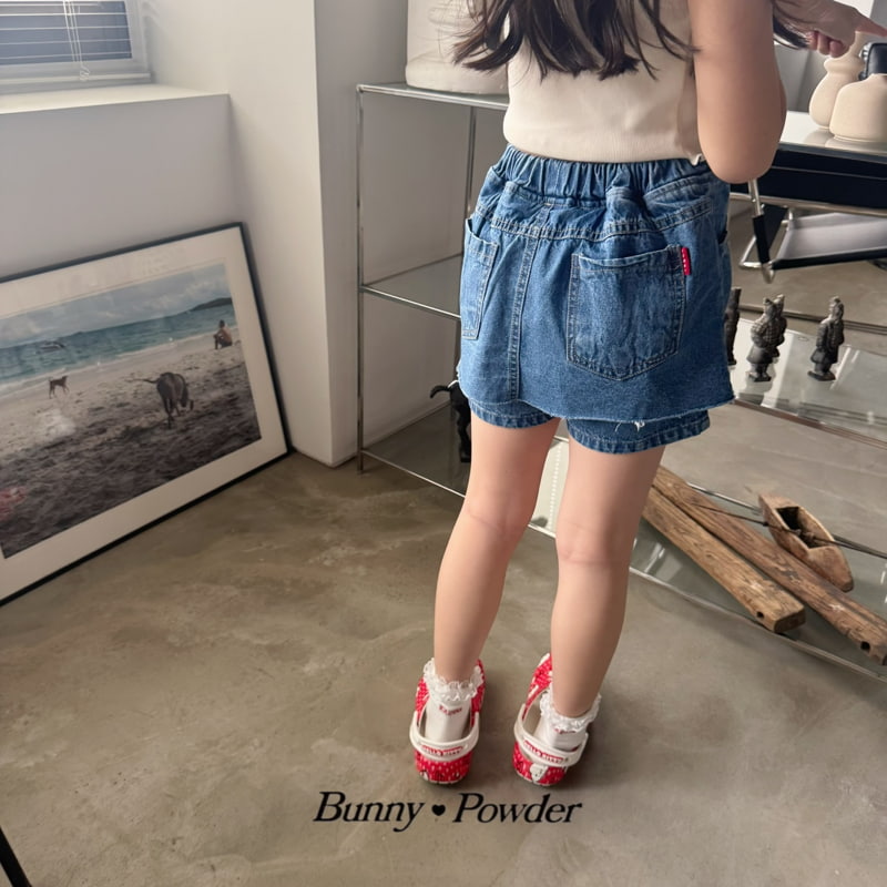 Bunny Powder - Korean Children Fashion - #kidsstore - Denim Skirt Pants - 2