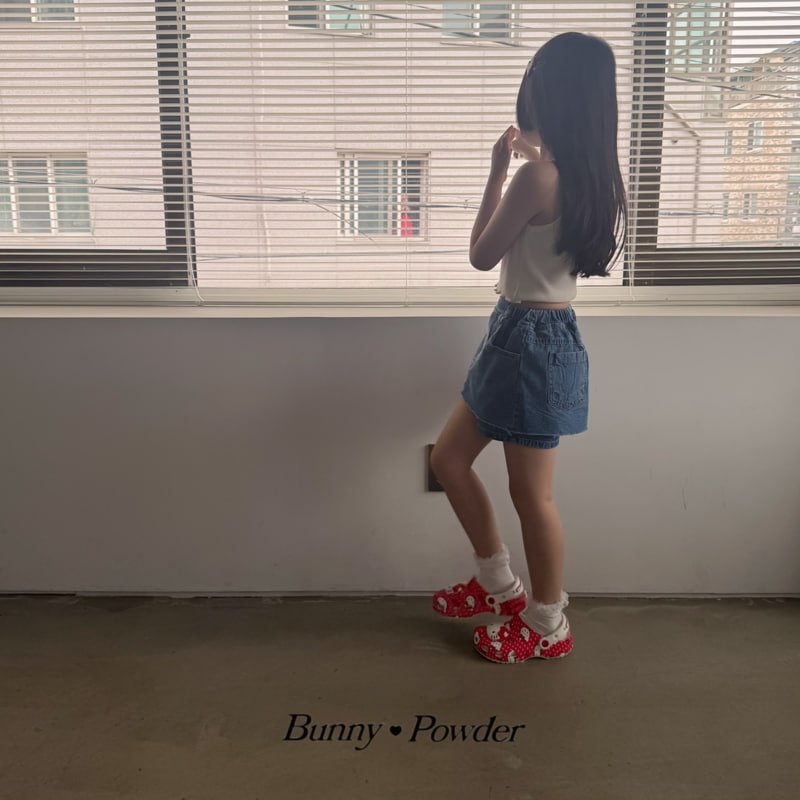 Bunny Powder - Korean Children Fashion - #magicofchildhood - Denim Skirt Pants - 6