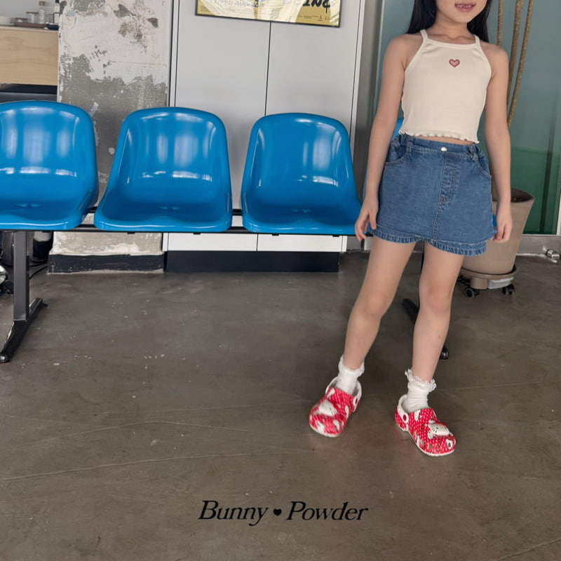 Bunny Powder - Korean Children Fashion - #prettylittlegirls - Denim Skirt Pants - 8