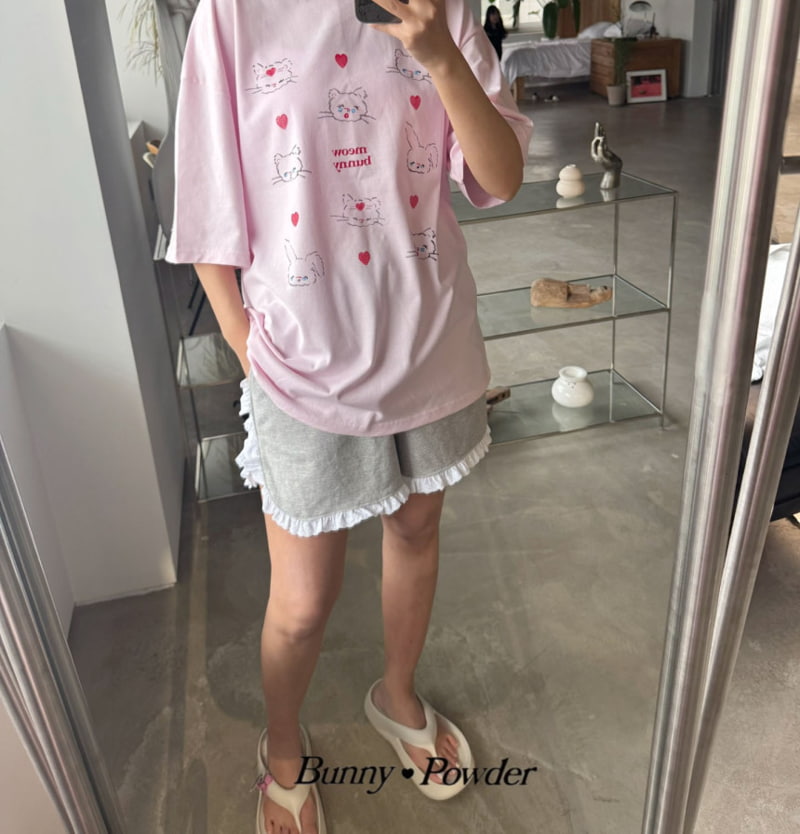 Bunny Powder - Korean Women Fashion - #restrostyle - Adult Miu bunny Tee