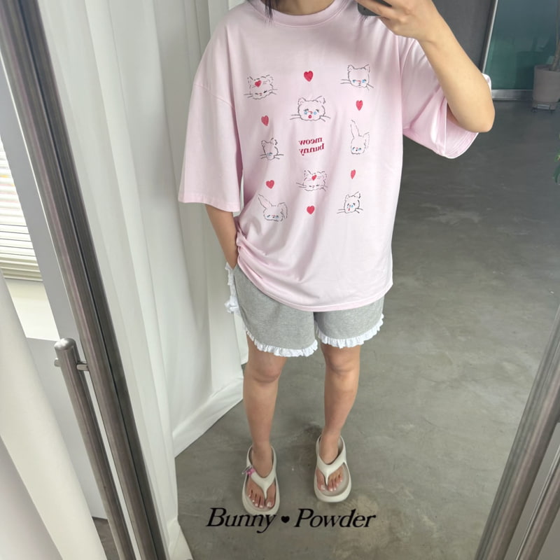 Bunny Powder - Korean Women Fashion - #romanticstyle - Adult Miu bunny Tee - 2