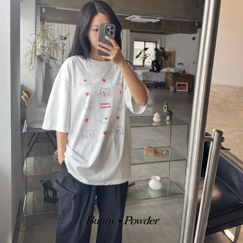 Bunny Powder - Korean Women Fashion - #womensfashion - Adult Miu bunny Tee - 11