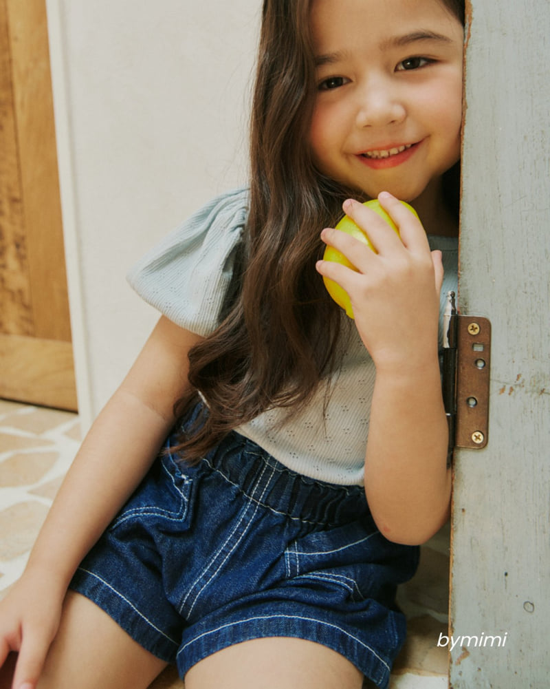 Bymimi - Korean Children Fashion - #discoveringself - Picot Puff Tee - 5