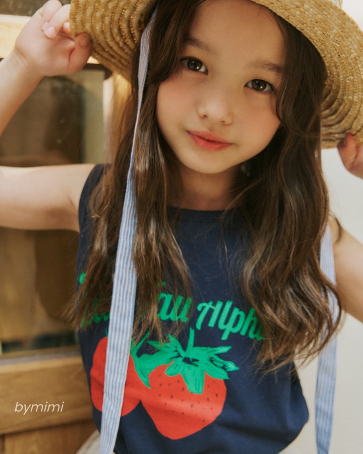 Bymimi - Korean Children Fashion - #kidsstore - Strawberry Sleeveless - 12
