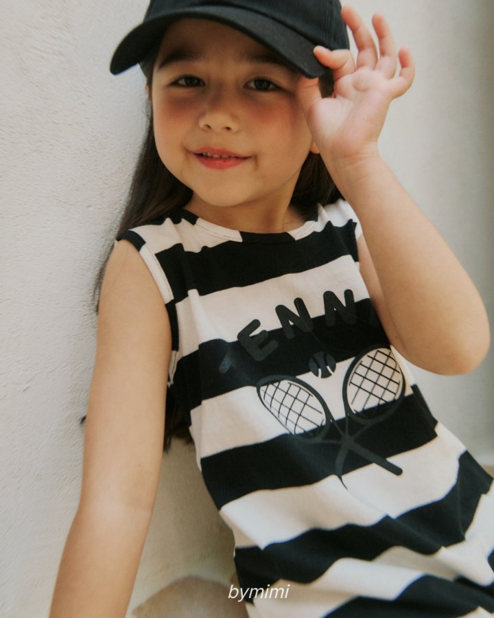 Bymimi - Korean Children Fashion - #kidsshorts - Racket Sleeveless One-piece - 4