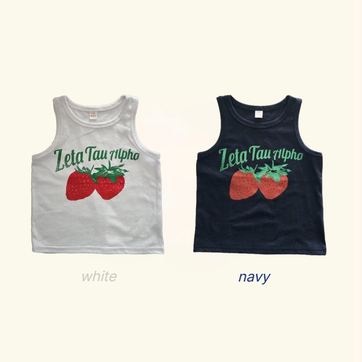 Bymimi - Korean Children Fashion - #minifashionista - Strawberry Sleeveless