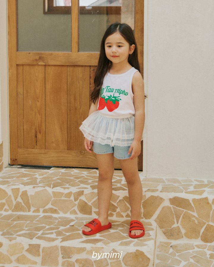 Bymimi - Korean Children Fashion - #todddlerfashion - Strawberry Sleeveless - 3