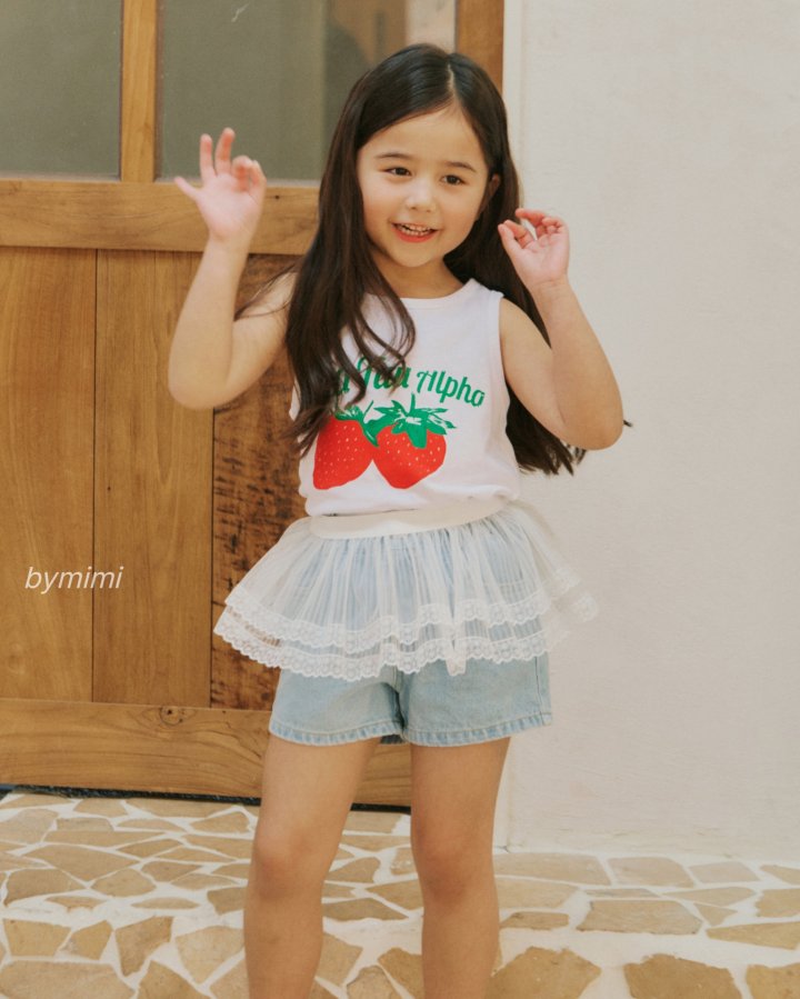 Bymimi - Korean Children Fashion - #todddlerfashion - Strawberry Sleeveless - 4