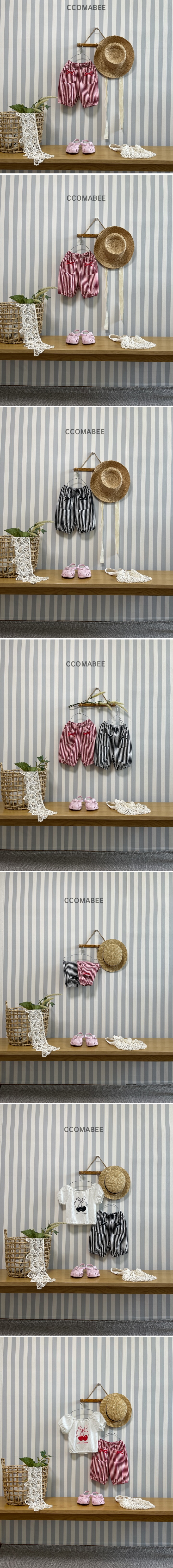 Ccomabee - Korean Children Fashion - #toddlerclothing - Striped Ribbon Pants