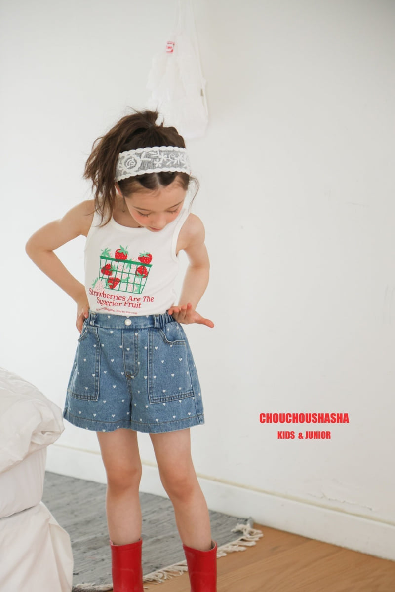 Chouchou Shasha - Korean Children Fashion - #childrensboutique - Heart Pocket Denim Pants