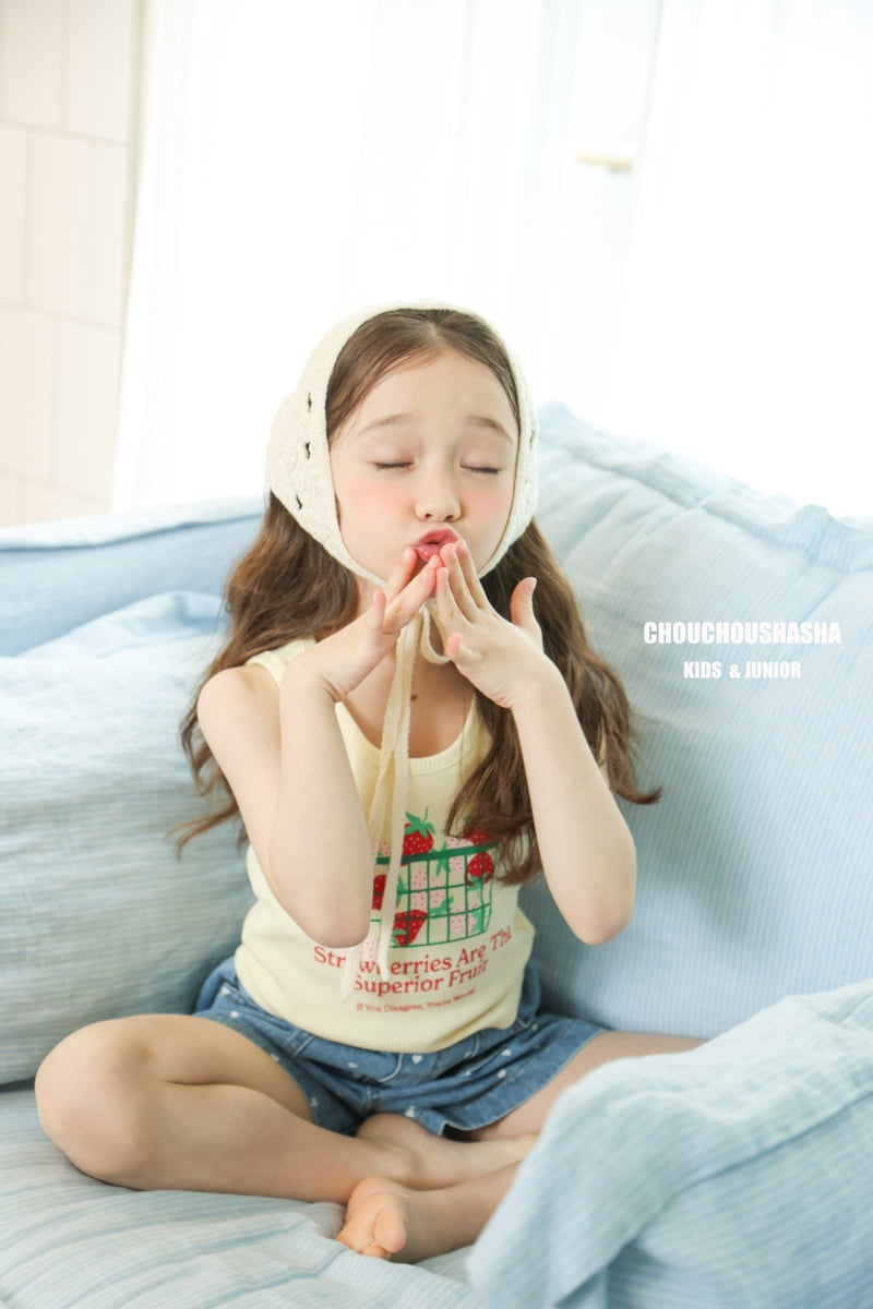 Chouchou Shasha - Korean Children Fashion - #designkidswear - Berry Sleeveless Tee - 8