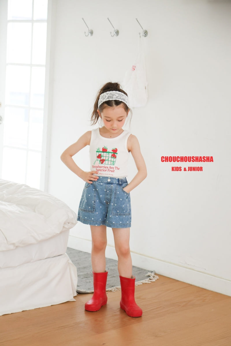 Chouchou Shasha - Korean Children Fashion - #discoveringself - Heart Pocket Denim Pants - 4