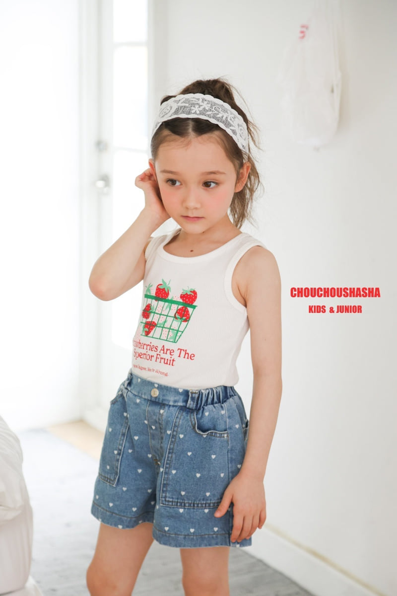 Chouchou Shasha - Korean Children Fashion - #kidsshorts - Berry Sleeveless Tee - 11