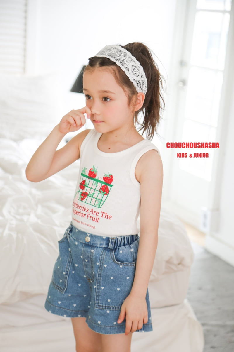 Chouchou Shasha - Korean Children Fashion - #kidsstore - Berry Sleeveless Tee - 12