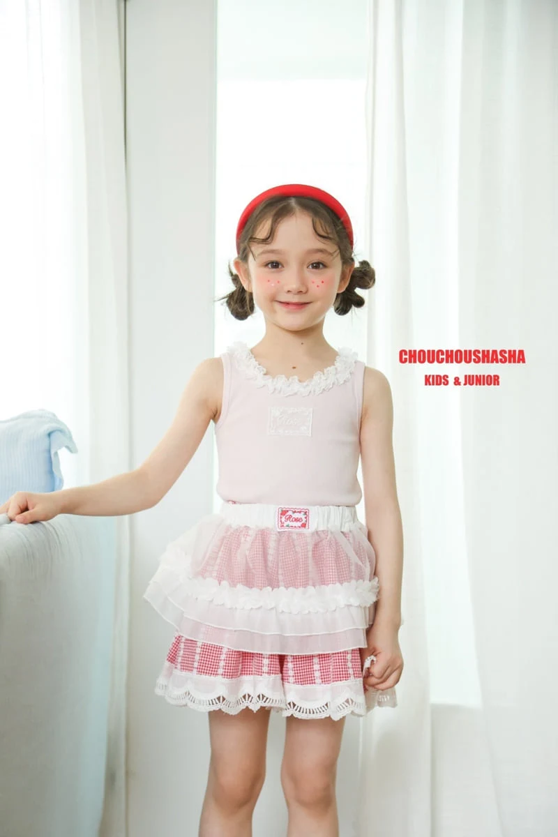 Chouchou Shasha - Korean Children Fashion - #littlefashionista - Rose Lace Sleeveless Tee - 5