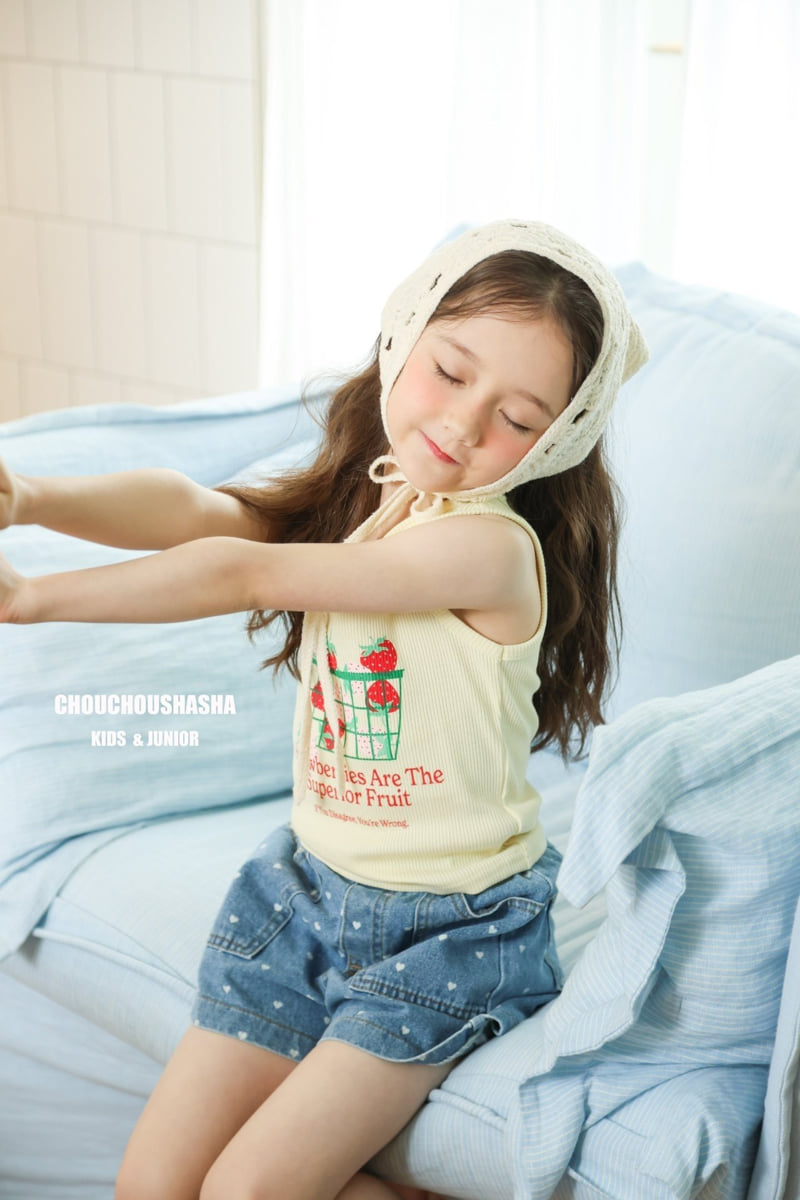 Chouchou Shasha - Korean Children Fashion - #minifashionista - Berry Sleeveless Tee - 3